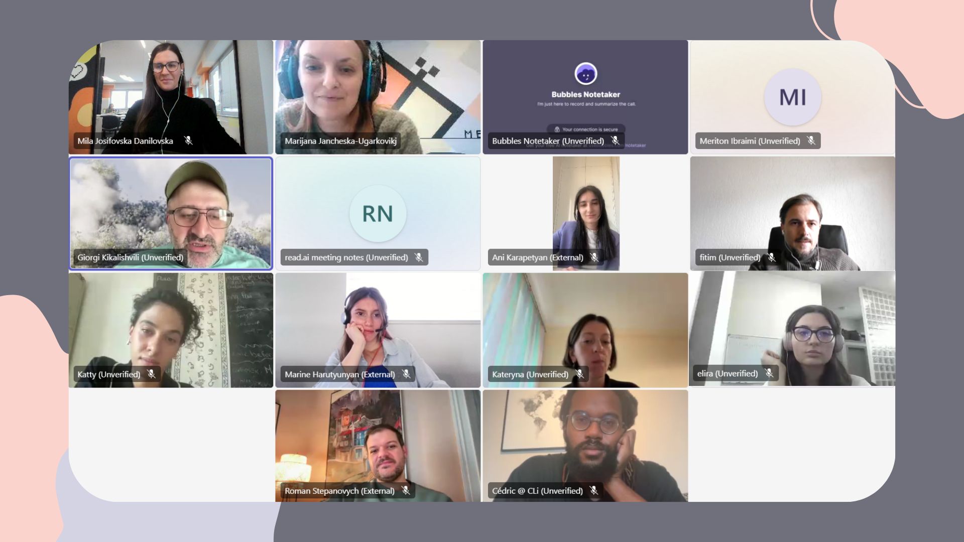 online inception meeting with winners